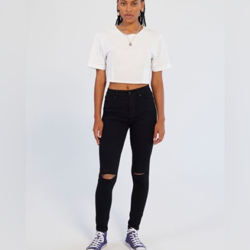 BDG twig ripped high waisted skinny jeans black size 24